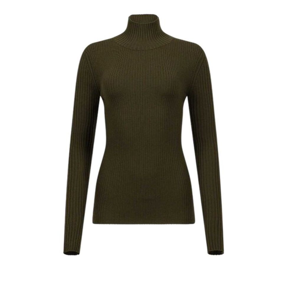 Victoria Beckham Women Green High-Neck Sweater